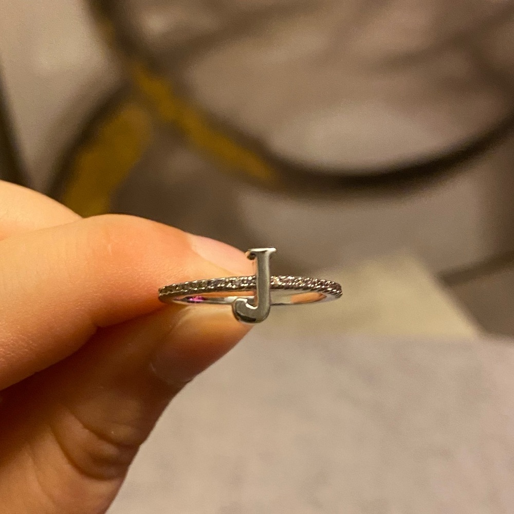 Sterling silver J ring